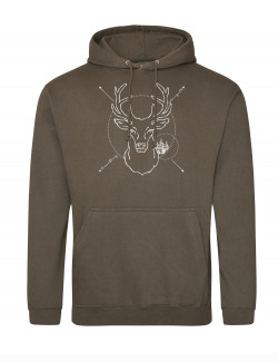 HOODIE "Hirsch" oliv