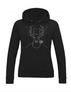 MÄDEL-HOODIE "Hirsch" | schwarz