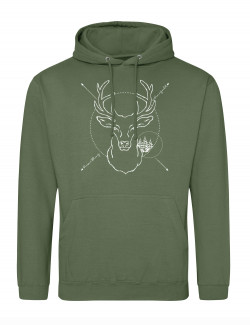 HOODIE "Hirsch" tannengrün
