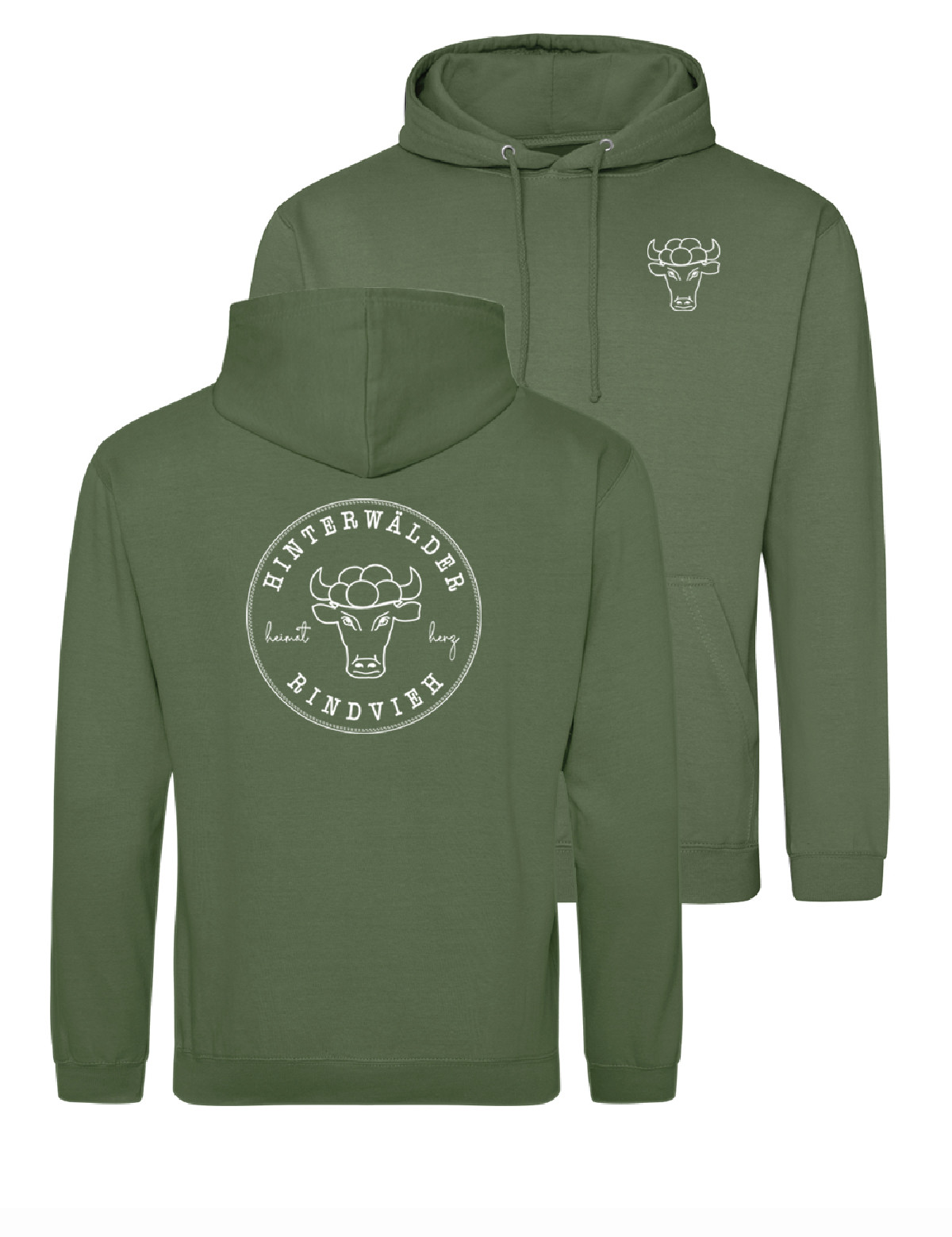 HOODIE "Rindvieh" oliv