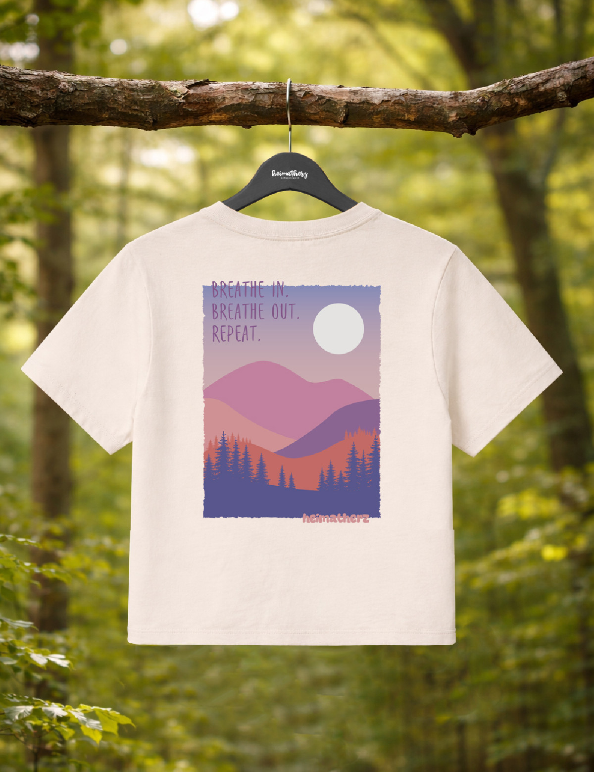 MÄDEL-SHIRT "Breathe In" lila